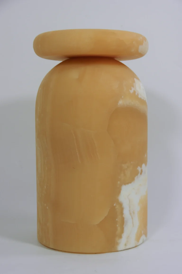 Cult Stool - Sculptural Side Table In Honey Onyx Marble Conglomerate — 4