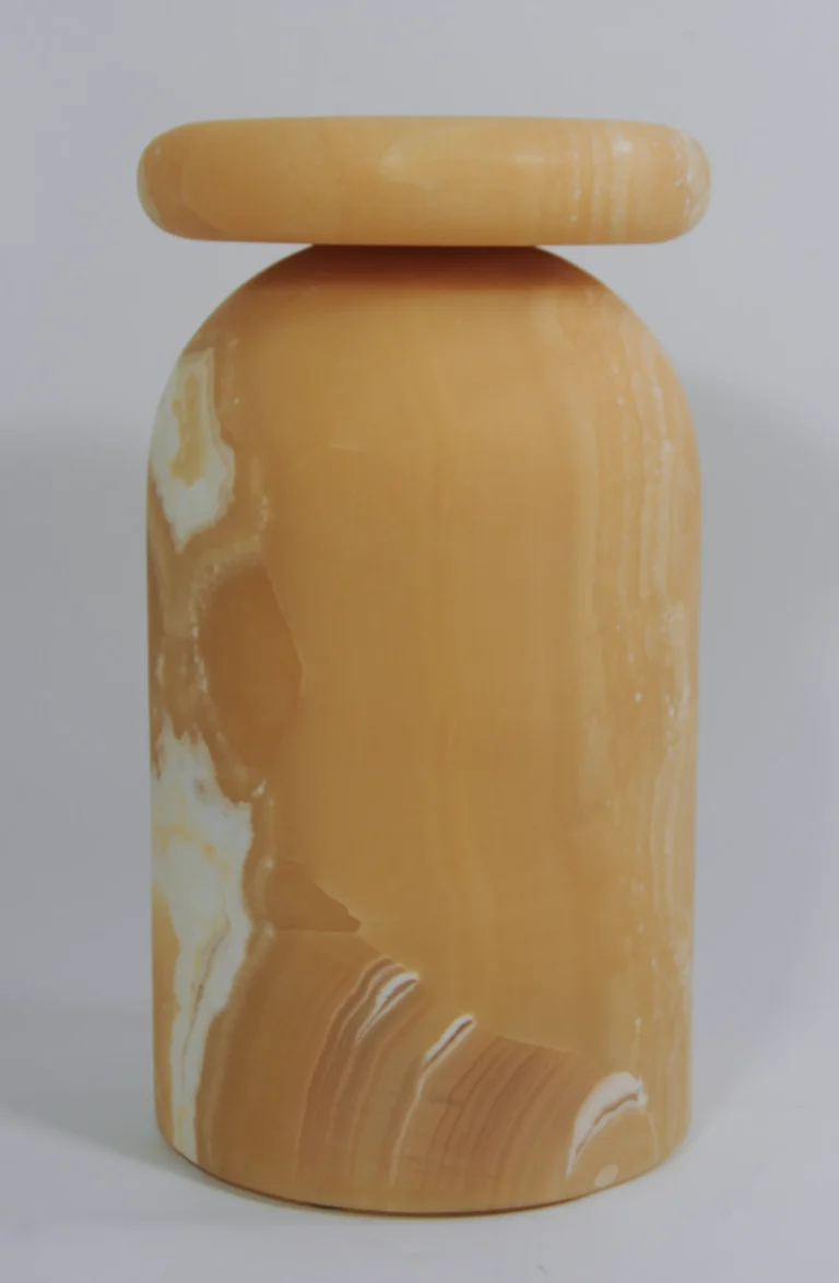 Cult Stool - Sculptural Side Table In Honey Onyx Marble Conglomerate — 5