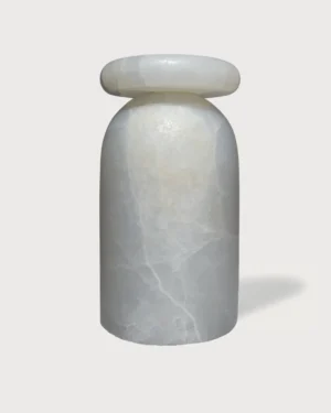 Cult Stool - Sculptural Side Table In Ice Onyx