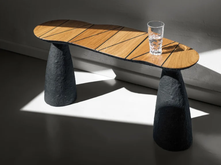 Sculptural Oak Bench – Brutalist And Wabi-sabi Minimalist Seating — 4