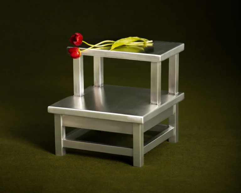 Lindinha Side Table in Brushed Stainless Steel — 2