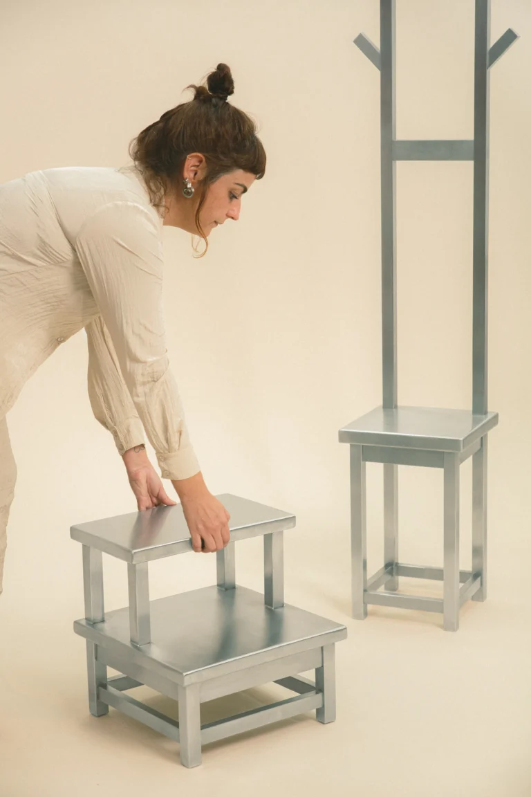 Lindinha Side Table in Brushed Stainless Steel — 3