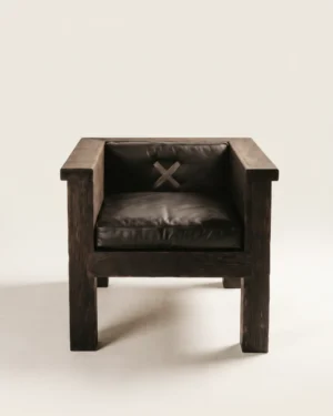 Tephra Lounge Chair In Leather And Oak