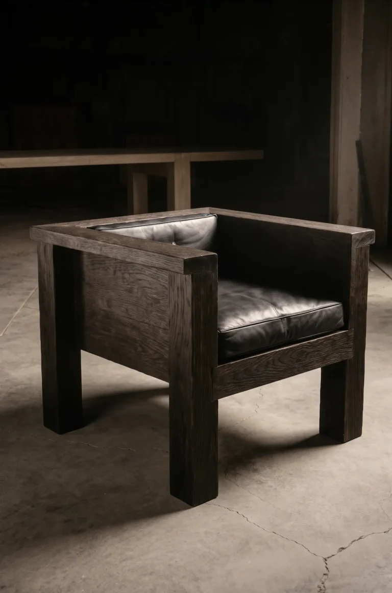 Tephra Lounge Chair In Leather And Oak — 3