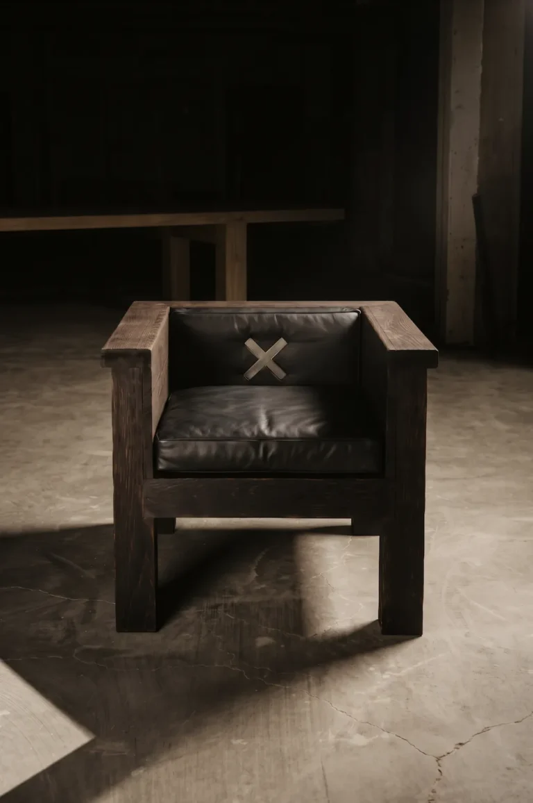Tephra Lounge Chair In Leather And Oak — 4