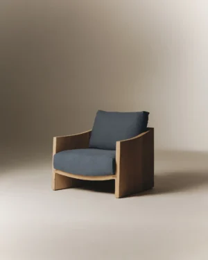 Sea Blue Linen Castle Armchair