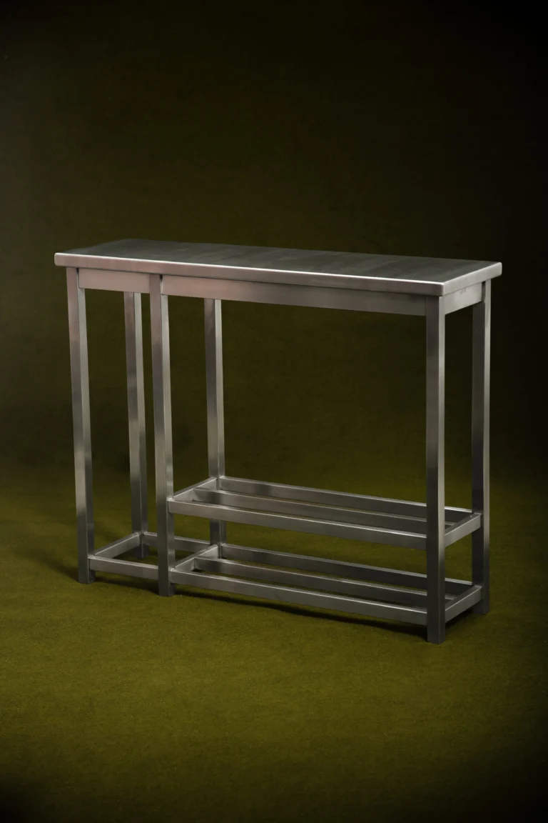 Bapho Entryway Table in Brushed Stainless Steel — 3