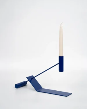 Pivot Candle Holder Cobalt Blue