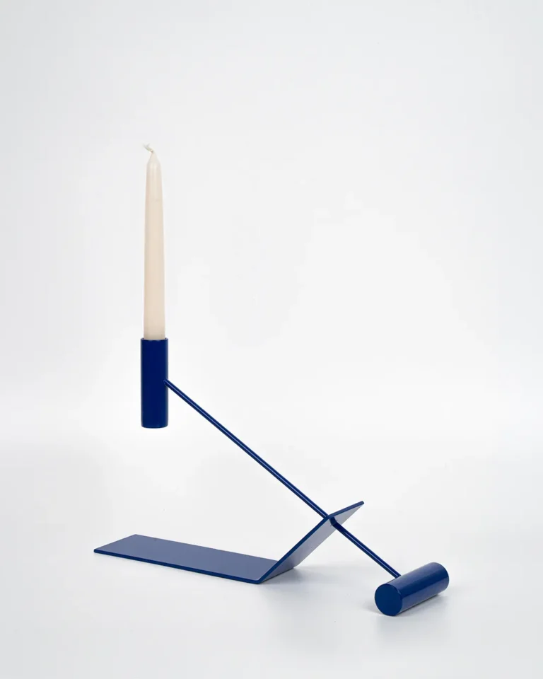 Pivot Candle Holder Cobalt Blue — 2