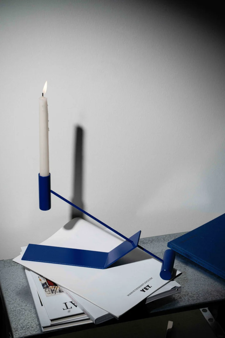 Pivot Candle Holder Cobalt Blue — 6