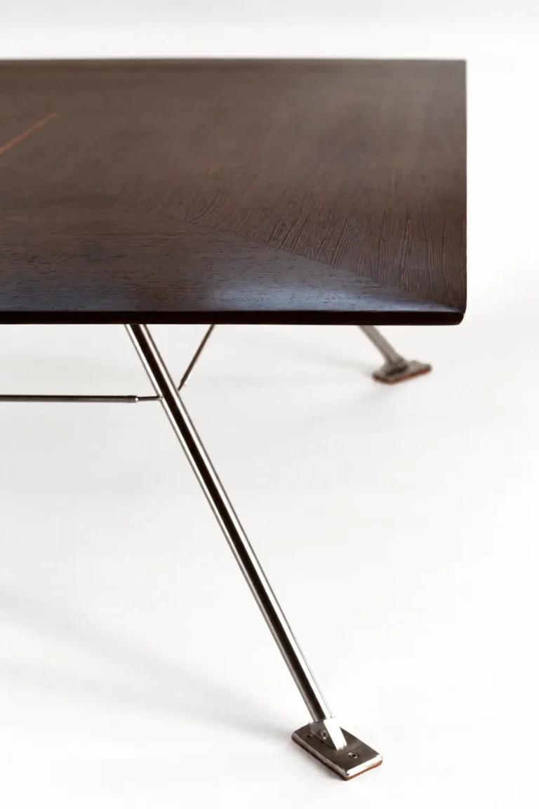 Mosaic Coffee Table in Wenge Wood and Stainless Steel — 5