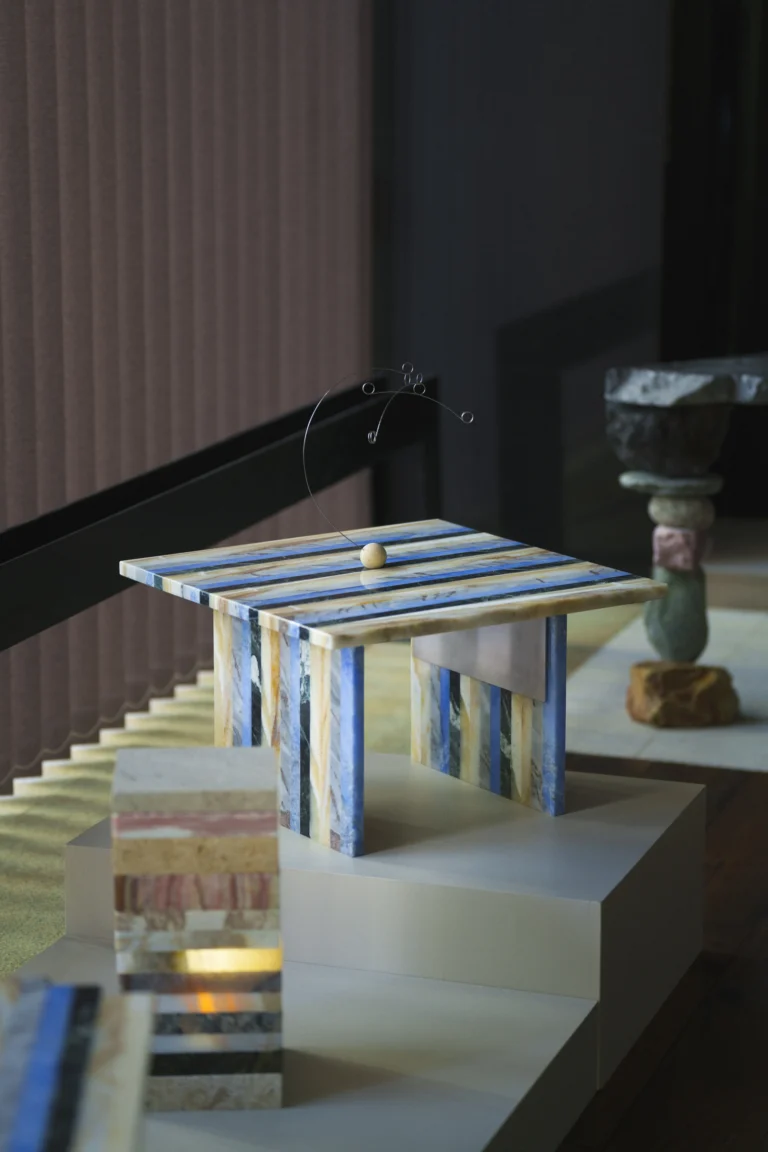 Strata Low Square Side Table In Marble — 5