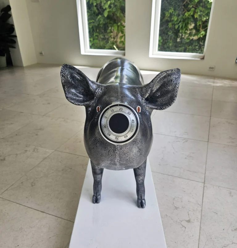 "greedy Pig" Life Sized Fully Functioning Heavy Metal Freestanding Safe — 7