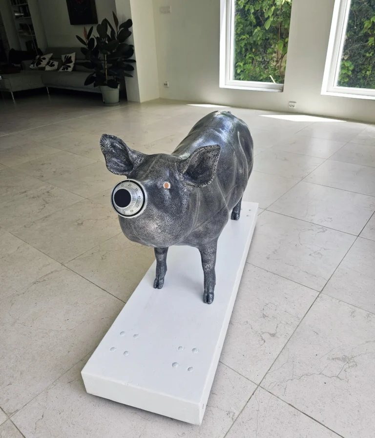 "greedy Pig" Life Sized Fully Functioning Heavy Metal Freestanding Safe — 8
