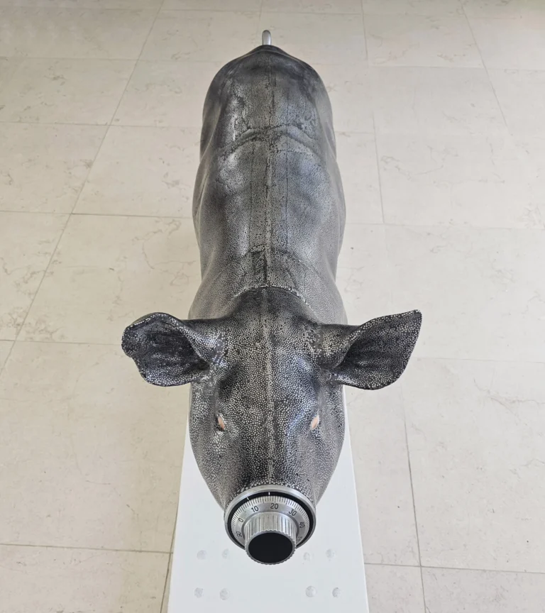 "greedy Pig" Life Sized Fully Functioning Heavy Metal Freestanding Safe — 9