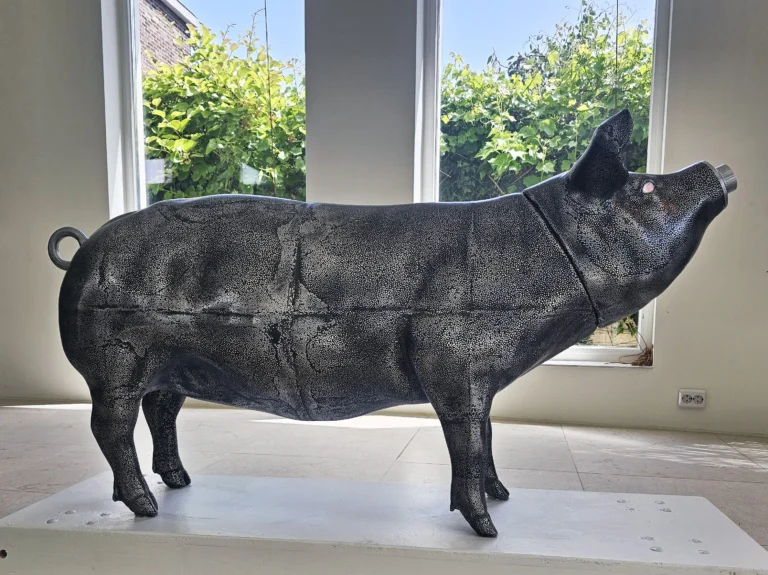 "greedy Pig" Life Sized Fully Functioning Heavy Metal Freestanding Safe — 13