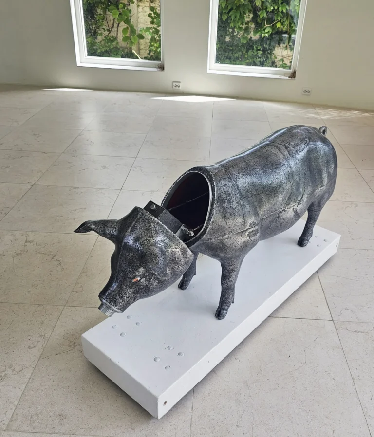 "greedy Pig" Life Sized Fully Functioning Heavy Metal Freestanding Safe — 16
