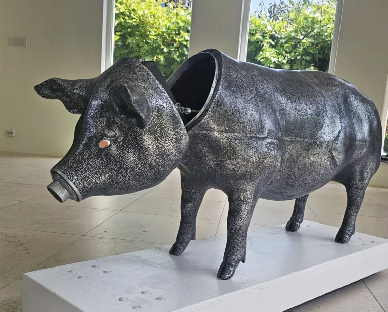 "greedy Pig" Life Sized Fully Functioning Heavy Metal Freestanding Safe — 19