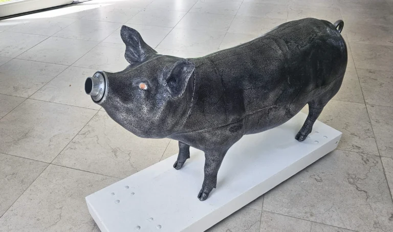 "greedy Pig" Life Sized Fully Functioning Heavy Metal Freestanding Safe — 21