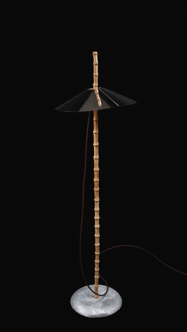7plates Floor Lamp in Stainless Steel, Bamboo and Aluminum — 9