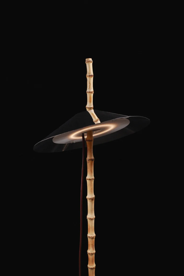 7plates Floor Lamp in Stainless Steel, Bamboo and Aluminum — 10