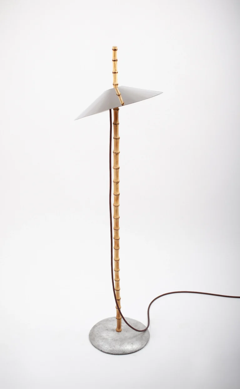 7plates Floor Lamp in Stainless Steel, Bamboo and Aluminum — 8