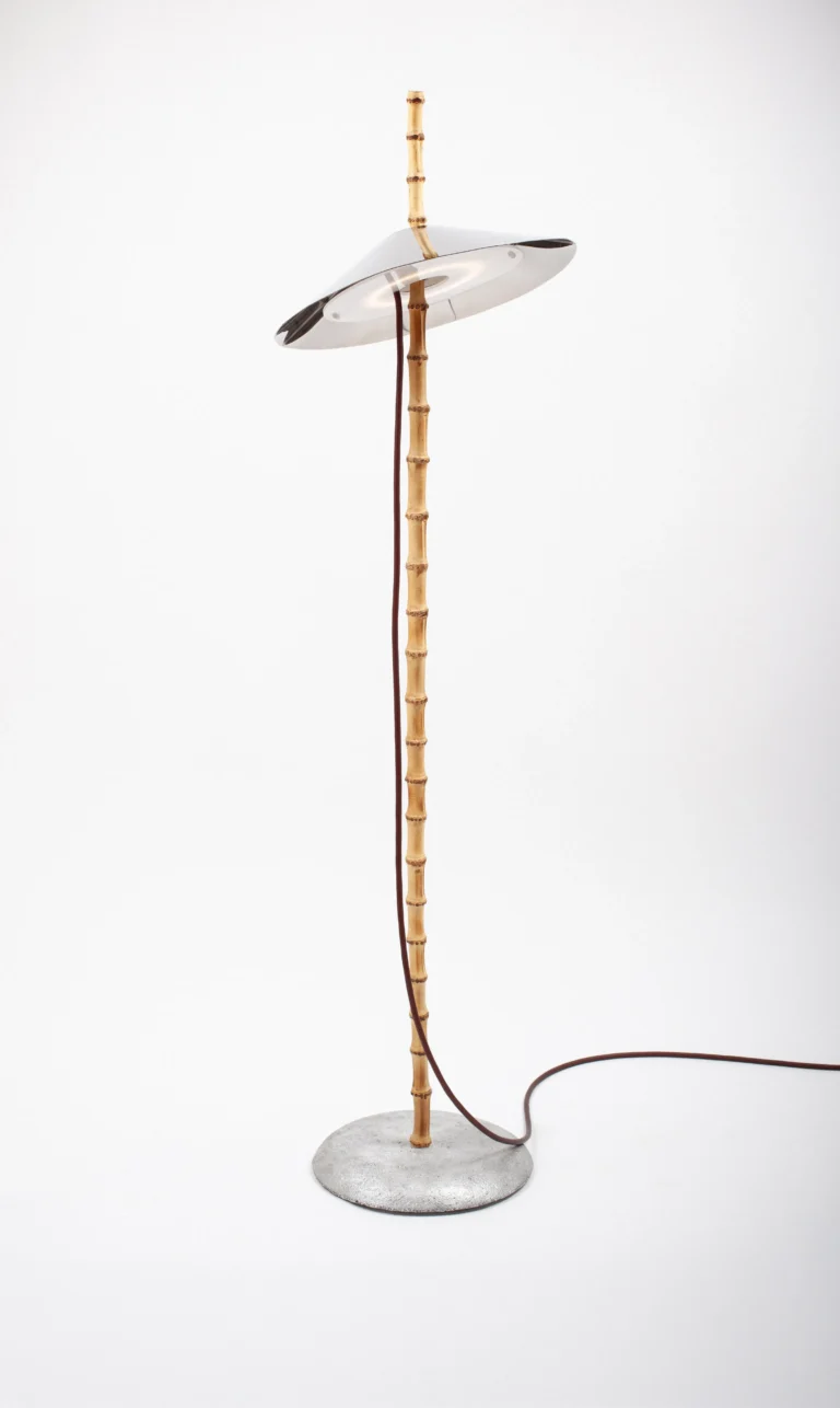 7plates Floor Lamp in Stainless Steel, Bamboo and Aluminum — 3