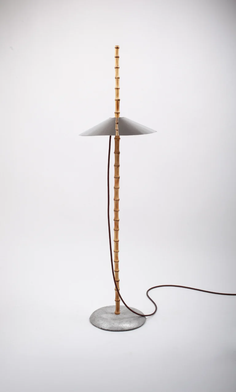7plates Floor Lamp in Stainless Steel, Bamboo and Aluminum — 2