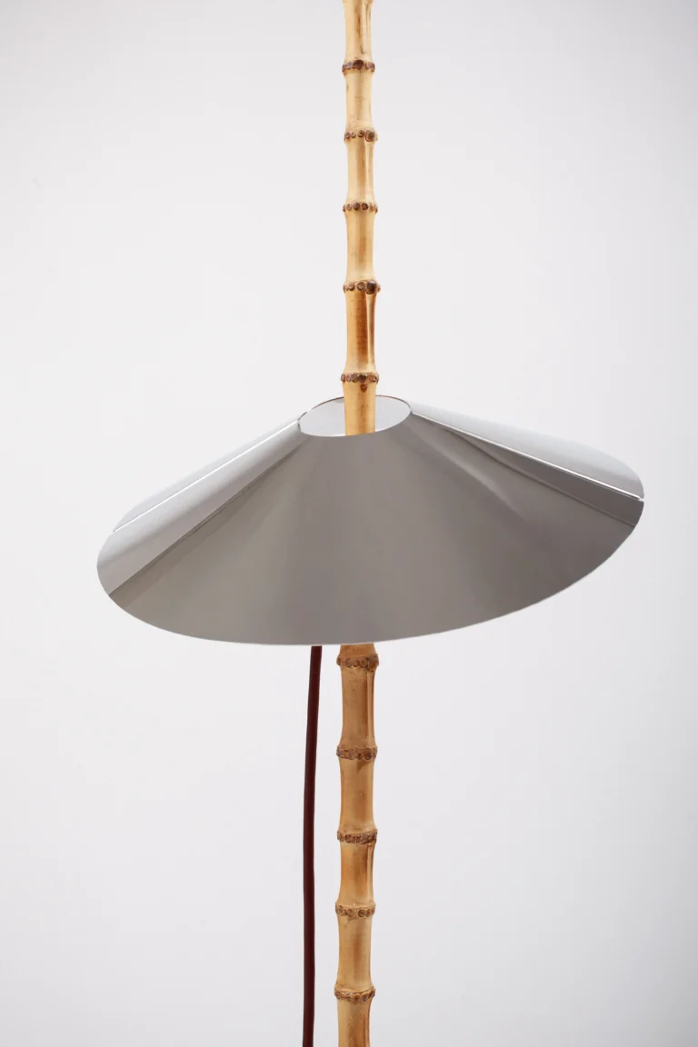 7plates Floor Lamp in Stainless Steel, Bamboo and Aluminum — 11
