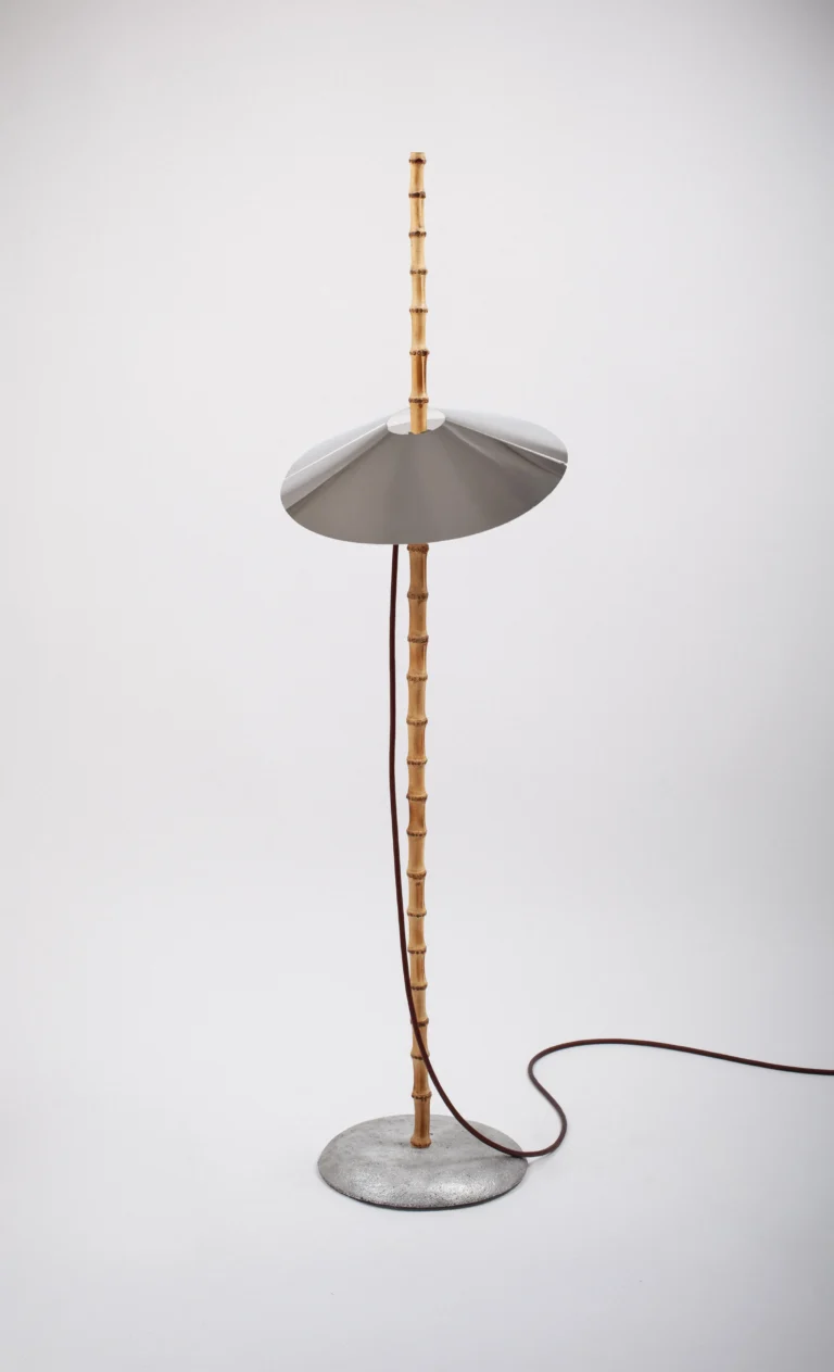 7plates Floor Lamp in Stainless Steel, Bamboo and Aluminum — 13