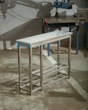 Bapho Entryway Table in Brushed Stainless Steel
