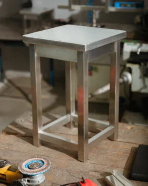 Bapho Stool in Brushed Stainless Steel