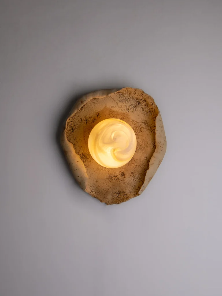 Asea No. 41 Pearl Wall Sconce in Stoneware and Blown Glass — 2