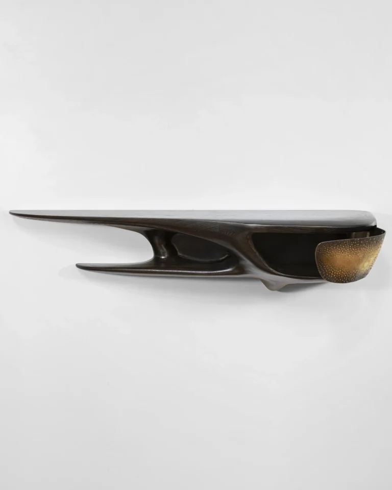 Mystère Console Table in Solid Ash and Cast Brass — 6