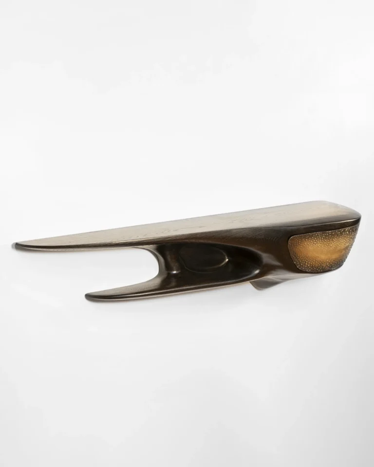 Mystère Console Table in Solid Ash and Cast Brass — 1