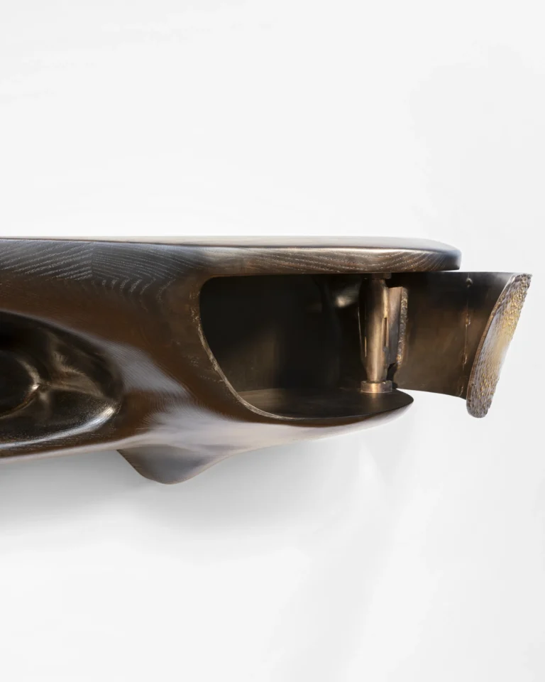 Mystère Console Table in Solid Ash and Cast Brass — 5