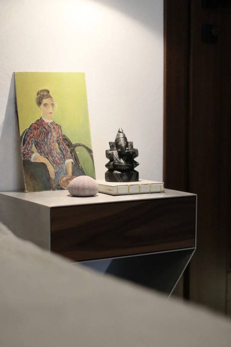 Agave Nightstand in Aluminum and Walnut — 3