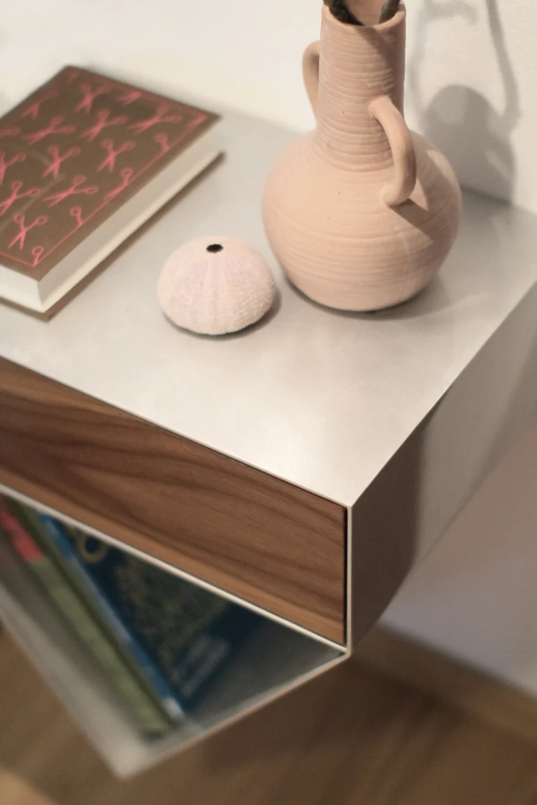 Agave Nightstand in Aluminum and Walnut — 2