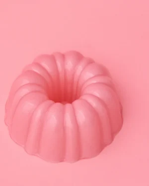 JELLO L hand-blown glass cloche in strawberry cream